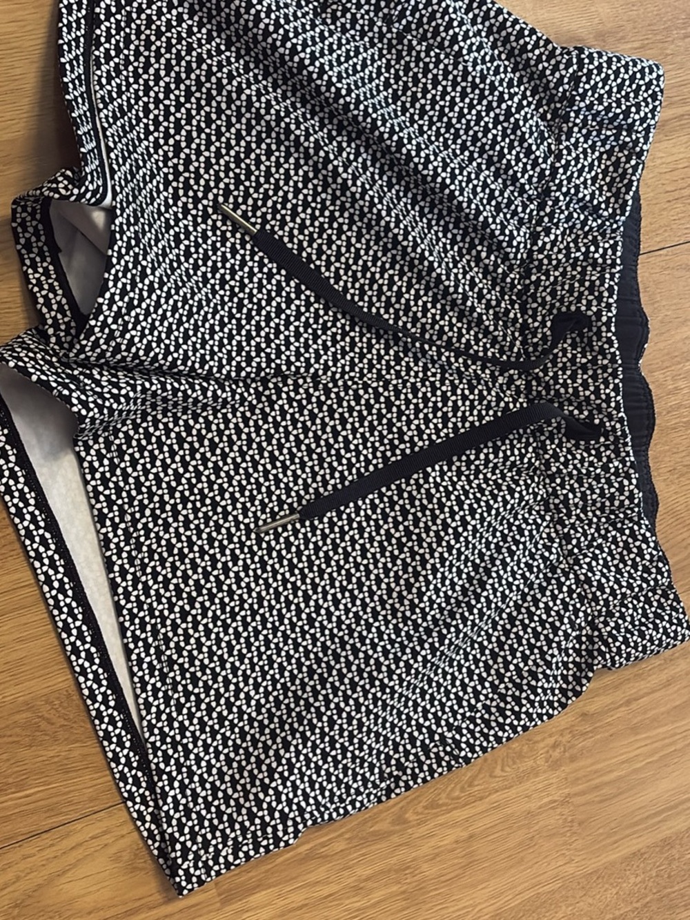 lululemon athletica Black & White shorts with Drawstring Waist